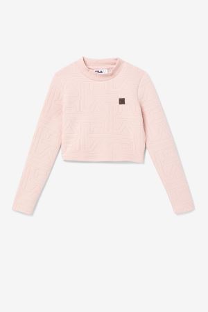 FILA Hamiska Long Sleeve Top Shirts Rose,Womens Clothing | CA.ECXPIV390